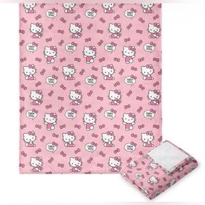 Hello Kitty Let's Bow Pink Silk Touch Throw Blanket